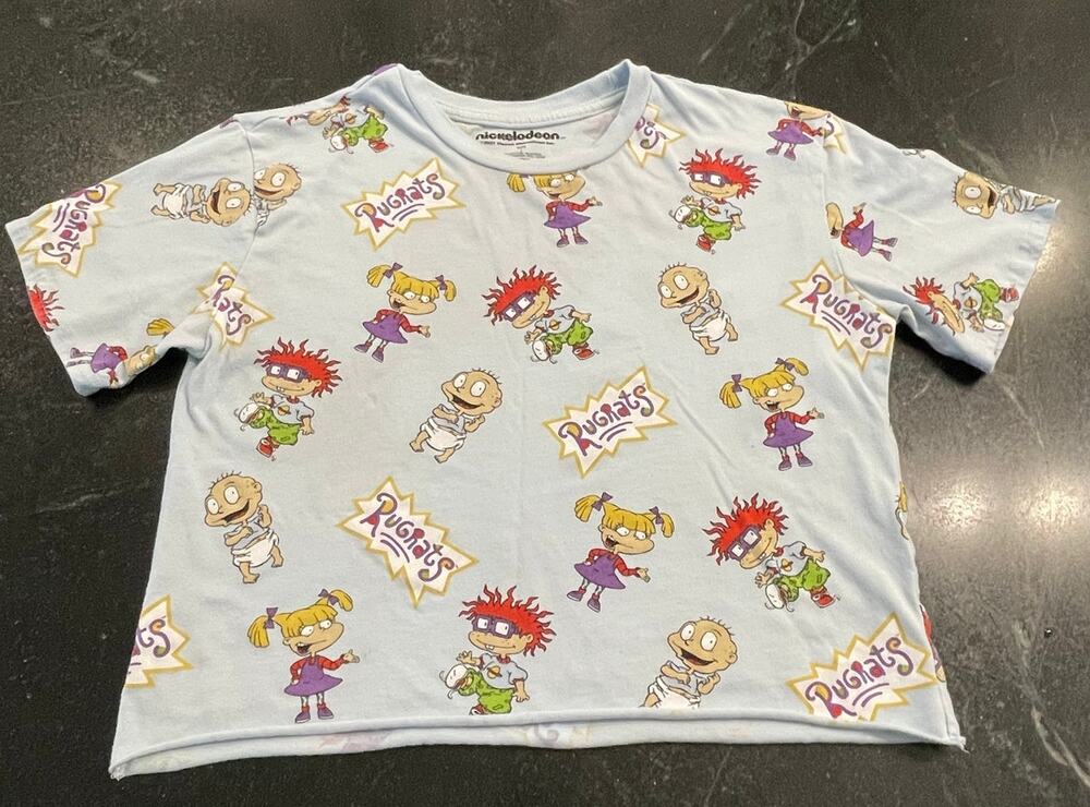 Rugrats Nickelodeon cropped short sleeve tee Large, 90's Y2K Era
